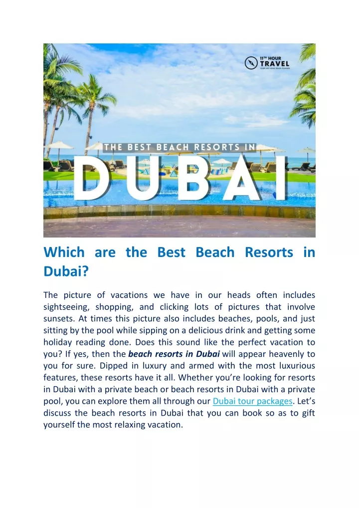 which are the best beach resorts in dubai