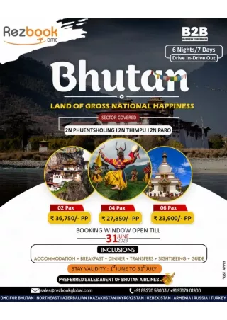 Bhutan Tour Packages | Bhutan DMC | Rezbook Global
