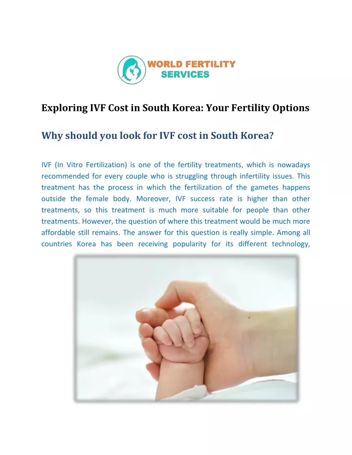 exploring ivf cost in south korea your fertility