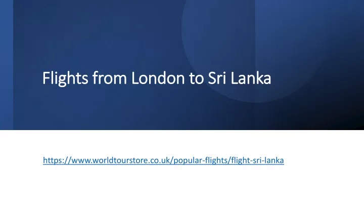 flights from london to sri lanka