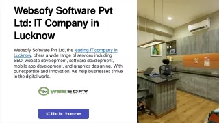 Best IT Company in Lucknow - Websofy Software Pvt Ltd