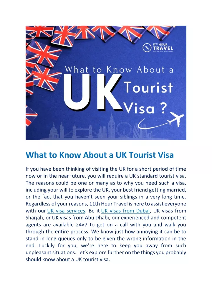 what to know about a uk tourist visa