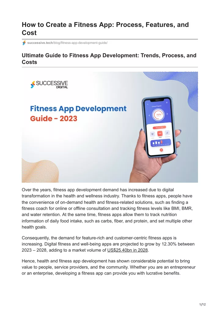 how to create a fitness app process features