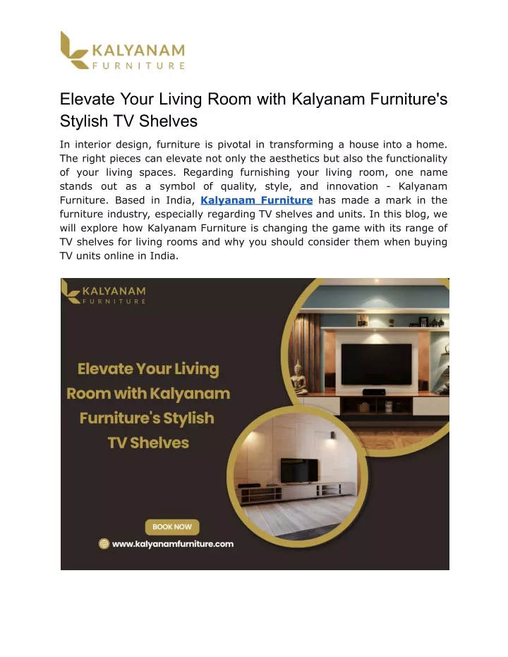 elevate your living room with kalyanam furniture