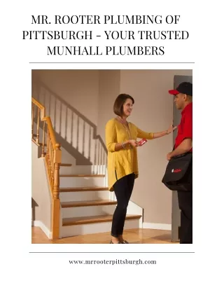 Mr. Rooter Plumbing of Pittsburgh - Your Trusted Munhall Plumbers