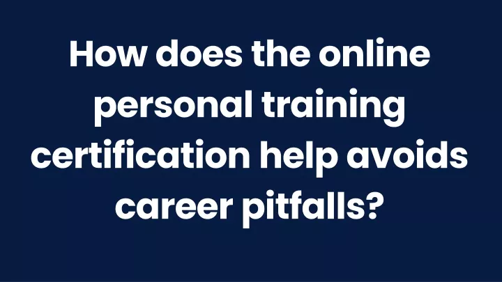 how does the online personal training