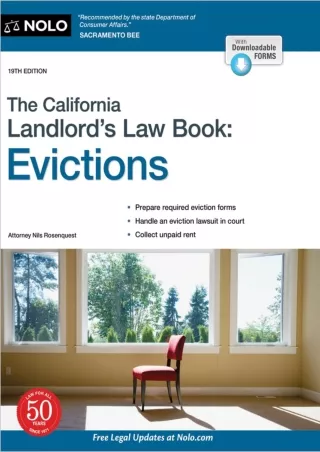 [PDF READ ONLINE] California Landlord's Law Book, The: Evictions (California Landlord's Law Book