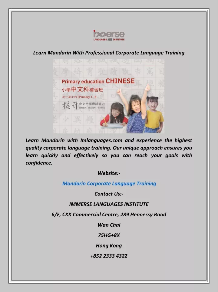 learn mandarin with professional corporate