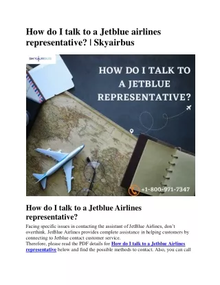 How do I talk to a Jetblue airlines representative?