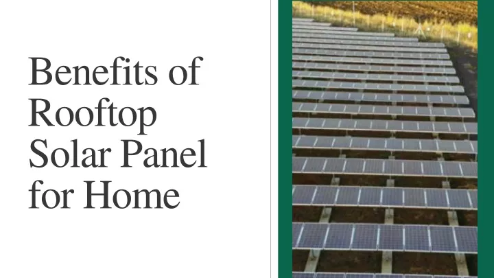 benefits of rooftop solar panel for home