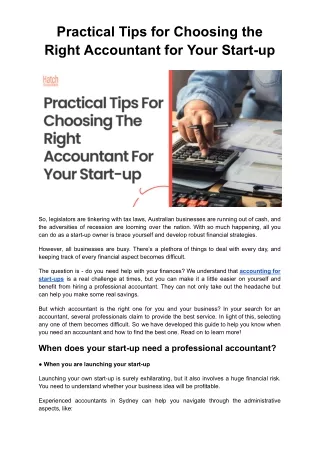 Practical Tips For Choosing The Right Accountant For Your Start-up