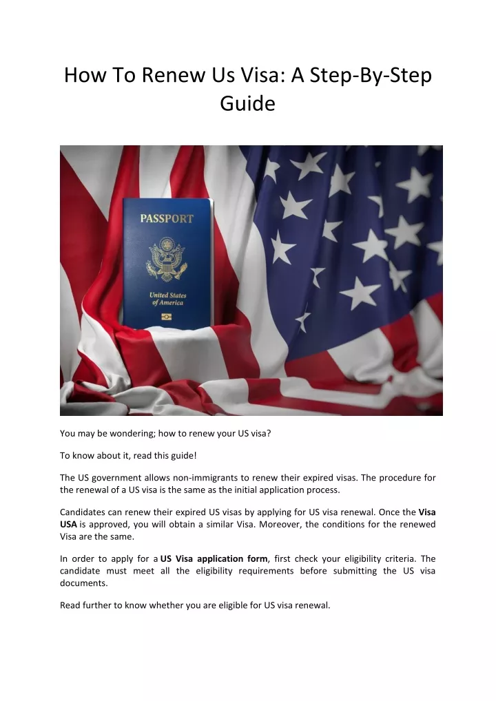 how to renew us visa a step by step guide