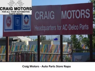 Craig Motors - Auto Parts Store Napa