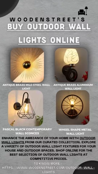 Buy Outdoor Wall Lights Online for your house | Wooden street