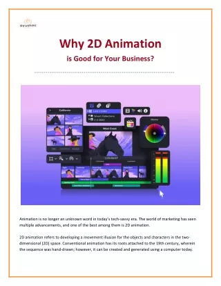 why 2d animation is good for your business