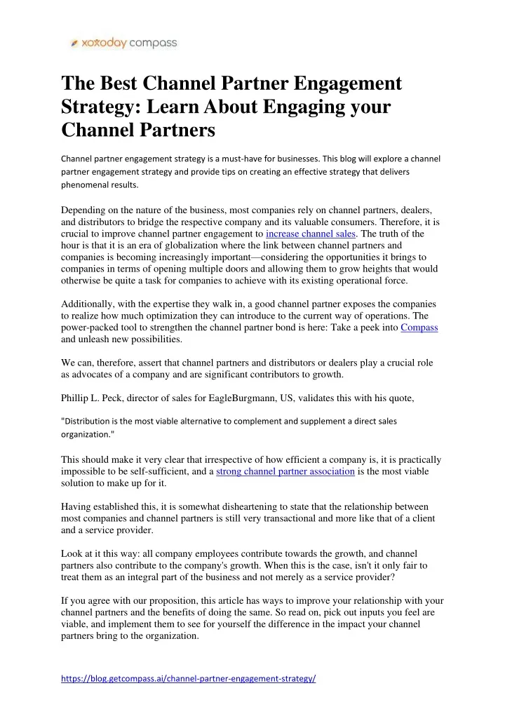 the best channel partner engagement strategy