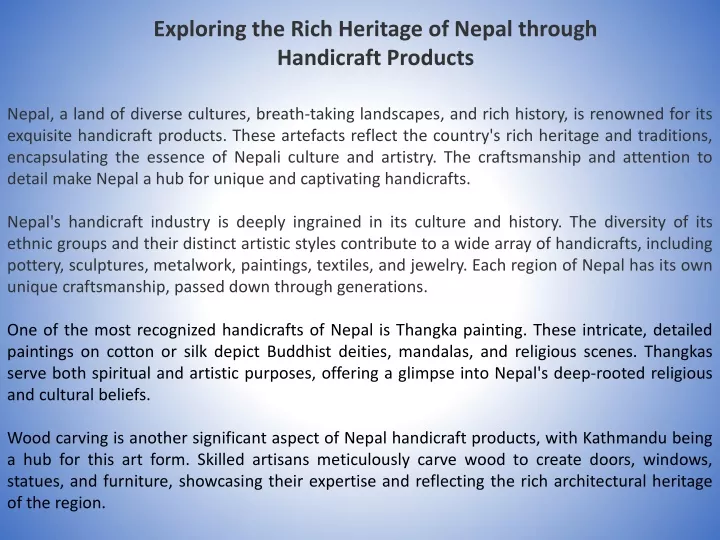 exploring the rich heritage of nepal through