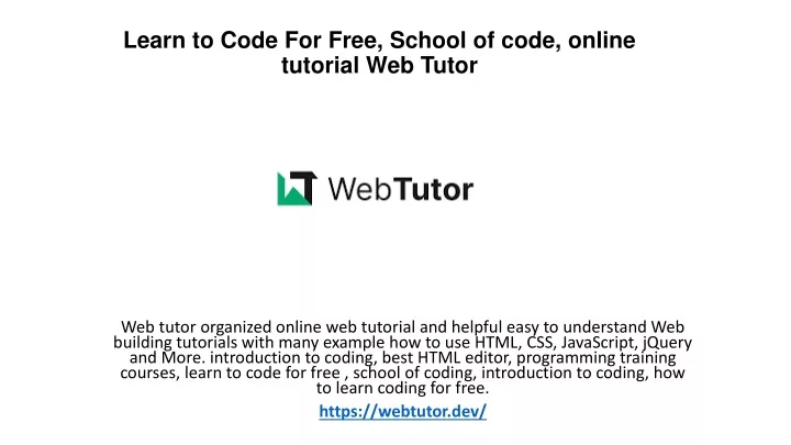 learn to code for free school of code online tutorial web tutor