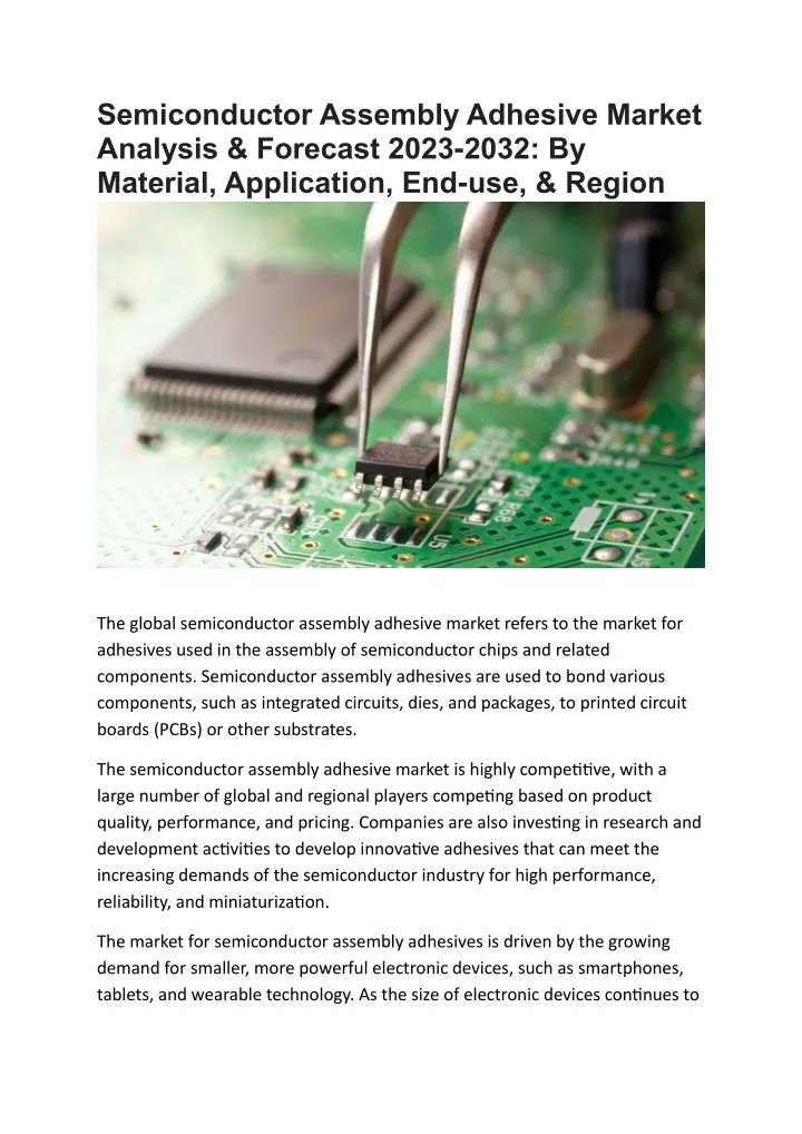 semiconductor assembly adhesive market analysis