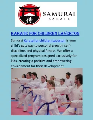Karate for Children Laverton