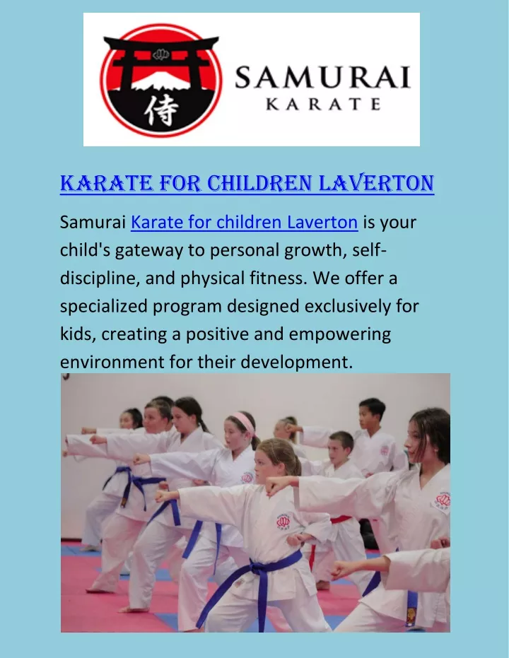 karate for children laverton