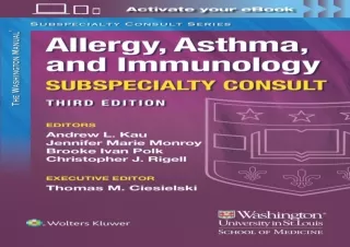 PDF DOWNLOAD The Washington Manual Allergy, Asthma, and Immunology Subspecialty