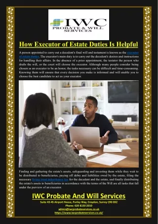 How Executor of Estate Duties Is Helpful