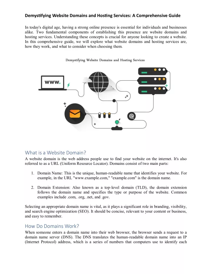 demystifying website domains and hosting services