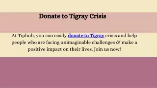 Donate to Tigray Crisis
