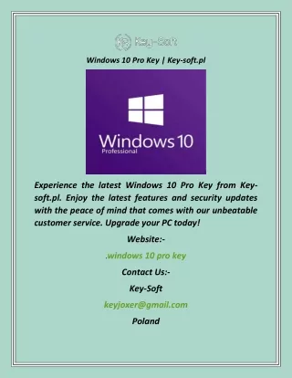 windows 10 pro key key soft pl