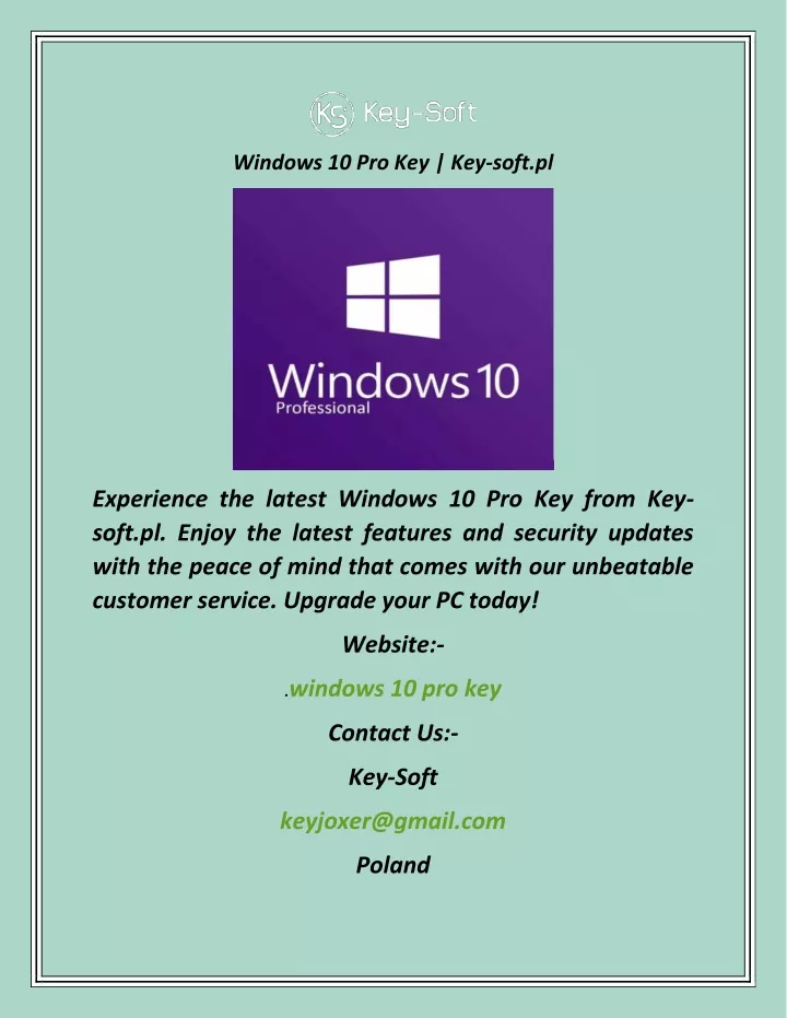 PPT - Windows 10 Pro Key Key-soft PowerPoint Presentation, free download - ID:12564996