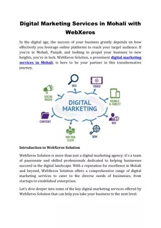 Digital Marketing Services in Mohali with WebXeros