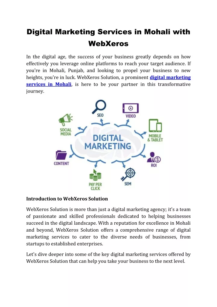 digital marketing services in mohali with webxeros