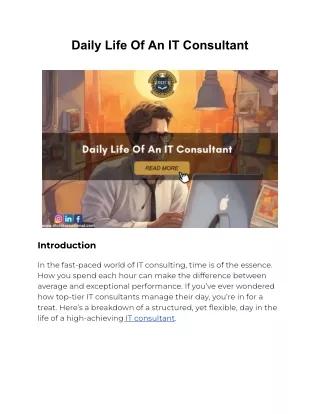 daily life of an it consultant