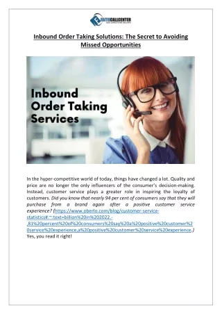 Boost Sales with Faith Call Center Inbound Order Taking Services