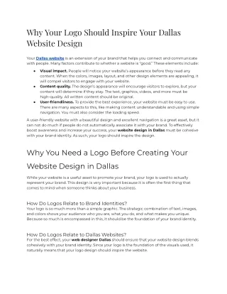 2023 - Why Your Logo Should Inspire Your Dallas Website Design (2)