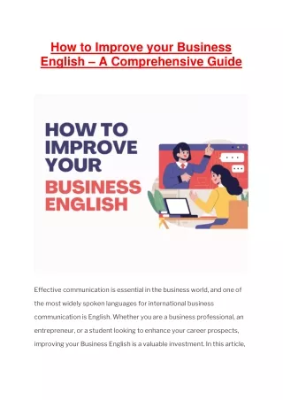 How to Improve your Business English