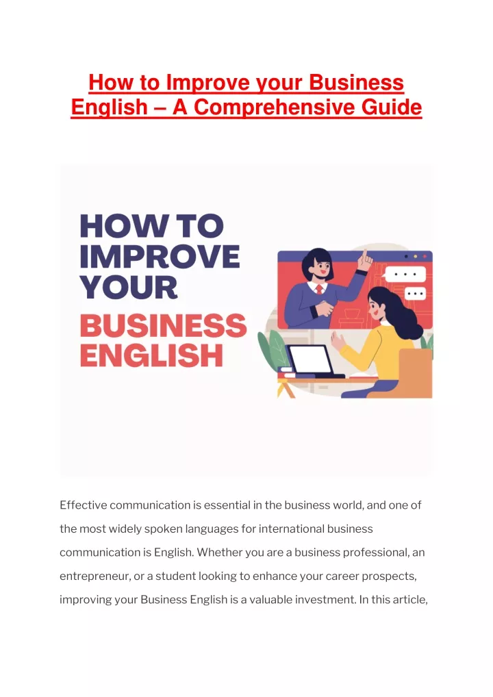 how to improve your business english