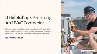 8 Helpful Tips For Hiring An HVAC Contractor