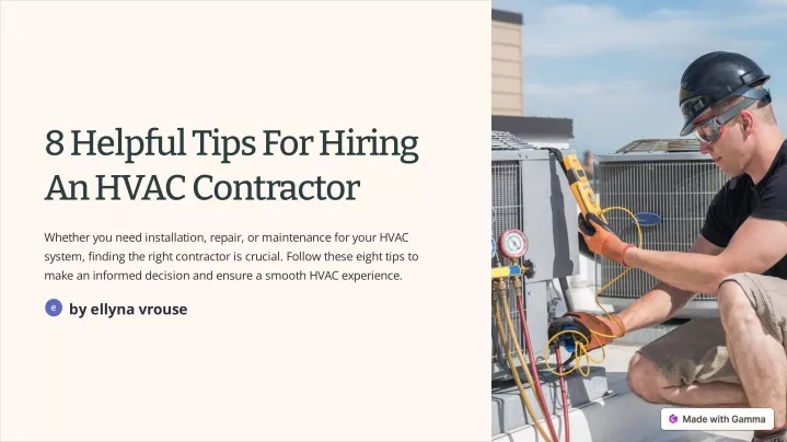 8 helpful tips for hiring an hvac contractor