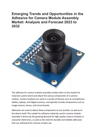 emerging trends and opportunities in the adhesive