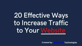 20 Effective Ways to Increase Traffic to Your Website