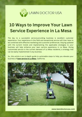 10 Ways to Improve Your Lawn Service Experience in La Mesa