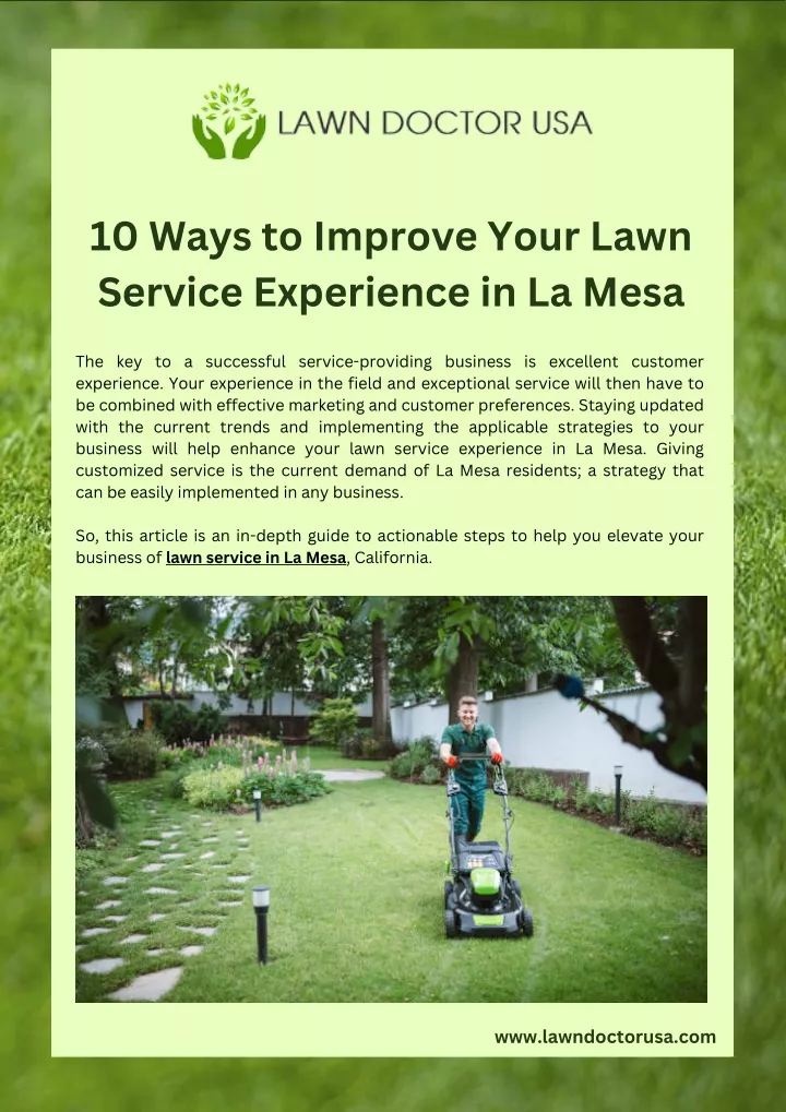 10 ways to improve your lawn service experience