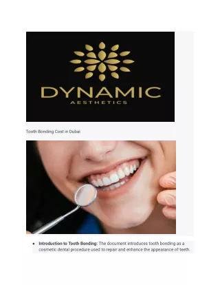 Tooth Bonding Cost in Dubai