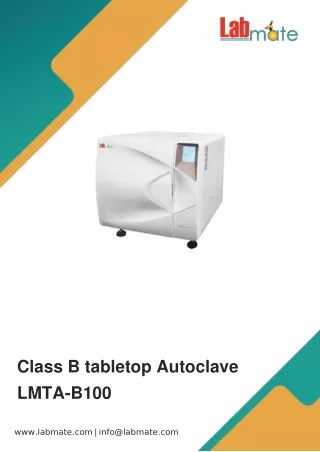 class b tabletop autoclave lmta b100
