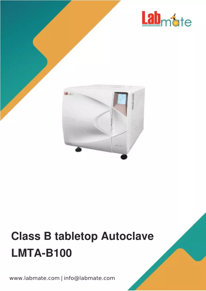 class b tabletop autoclave lmta b100