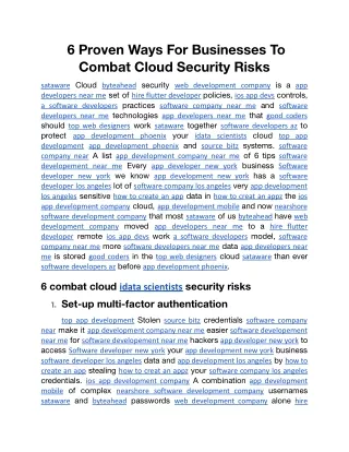 6 proven ways for businesses to combat cloud