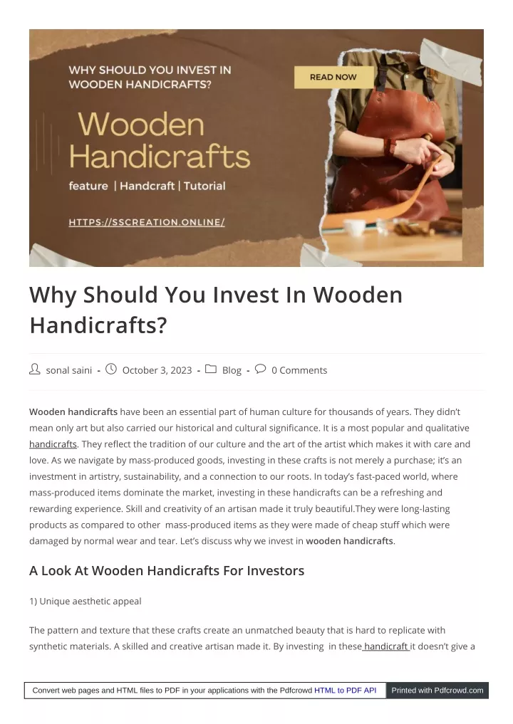 why should you invest in wooden handicrafts