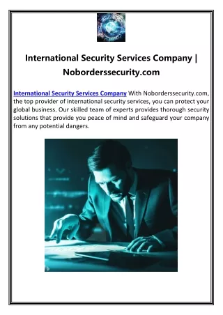 International Security Services Company | Noborderssecurity.com